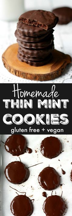 Gluten Free and Vegan Thin Mint Cookies