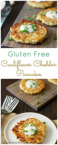 Gluten Free Cauliflower Cheddar Pancakes