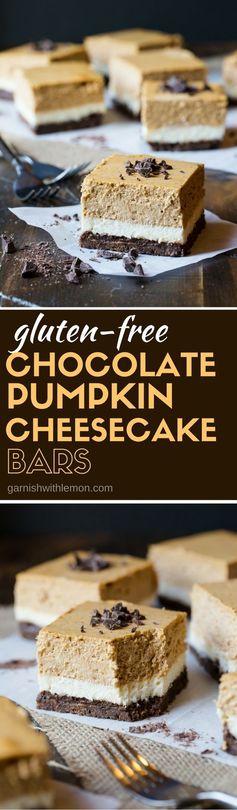 Gluten-Free Chocolate Pumpkin Cheesecake Bars