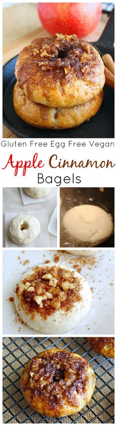 Gluten Free Cinnamon Apple Bagels (Vegan Egg Free