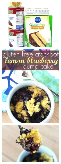 Gluten Free Crockpot Lemon Blueberry Dump Cake