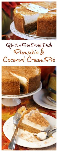 Gluten Free Deep Dish Pumpkin & Coconut Cream Pie