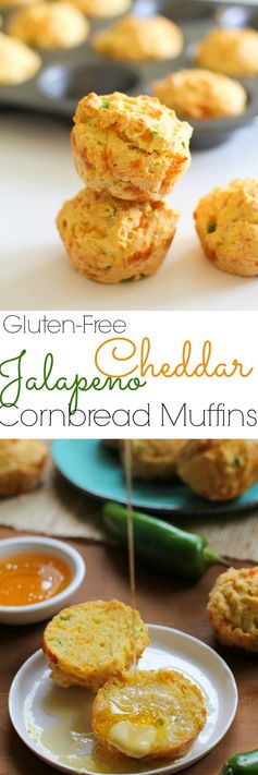 Gluten-Free Jalapeño Cheddar Cornbread Muffins