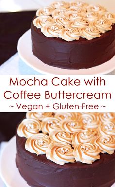 Gluten-Free Mocha Cake with Vegan Coffee Buttercream