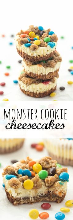 Gluten Free Monster Cookie Cheesecakes and a Blog Birthday