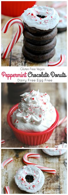 Gluten Free Peppermint Chocolate Donuts