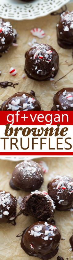 Gluten-Free Vegan Peppermint Brownie Truffles