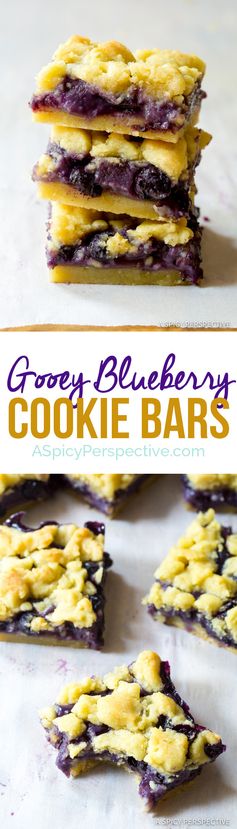 Gooey Blueberry Cookie Bars