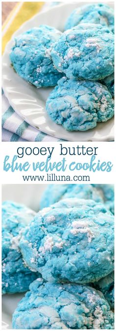 Gooey Butter Blue Velvet Cookies