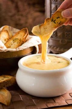 Gouda Cheese Fondue with Herbed Crostini