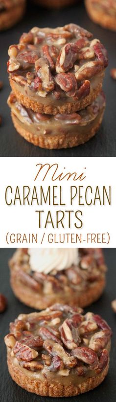 Grain-free and Gluten-free Mini Caramel Pecan Tarts