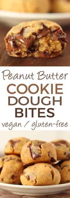 Grain-free Peanut Butter Chocolate Chip Cookie Dough Bites (gluten-free with vegan and dairy-free options