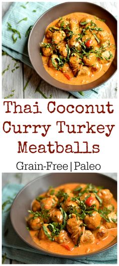 Grain-Free Thai Coconut Curry Turkey Meatballs