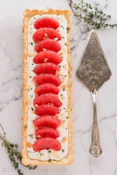 Grapefruit & Thyme Mascarpone Tart (Gluten-free