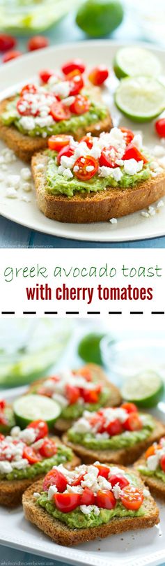 Greek Avocado Toast with Cherry Tomates