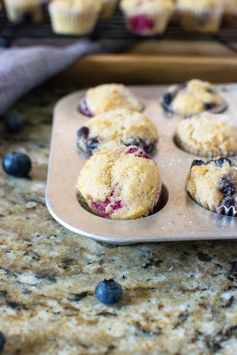 Greek Yogurt and Honey Mini Berry Muffins (Healthy