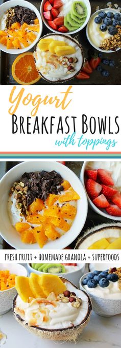 Greek Yogurt Breakfast Bowls with Toppings
