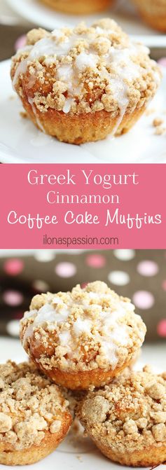 Greek Yogurt Cinnamon Coffee Cake Muffins