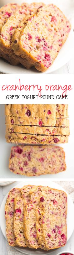 Greek Yogurt Cranberry Orange Pound Cake