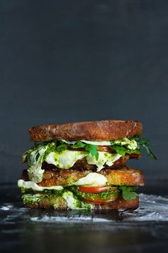 Grilled Caprese Sandwich with Arugula Pesto