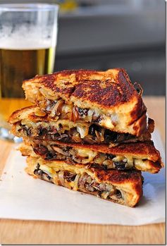 Grilled Cheese with Gouda, Roasted Mushrooms and Onions