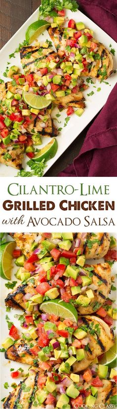 Grilled Cilantro-Lime Chicken with Avocado Salsa