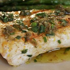 Grilled Halibut with Lemon-Basil Vinaigrette