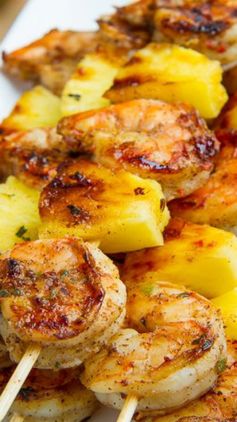 Grilled Jerk Shrimp and Pineapple Skewers