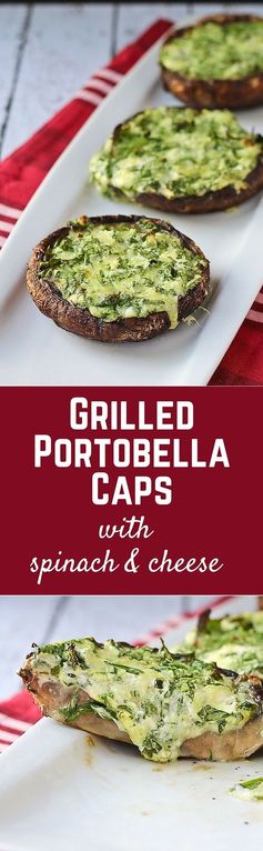 Grilled Portobella Mushrooms with Spinach and Cheese
