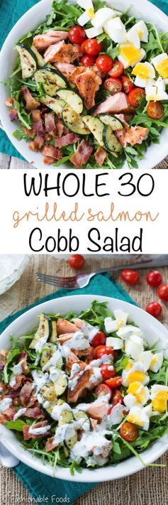 Grilled Salmon Cobb Salad (Whole 30