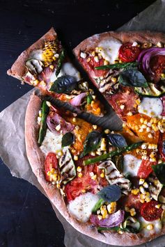 Grilled Summer Veggie Spelt Pizza