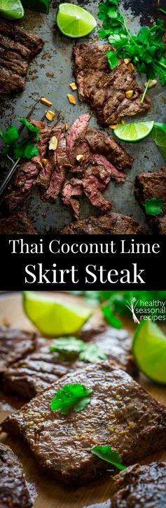 Grilled thai coconut lime skirt steak