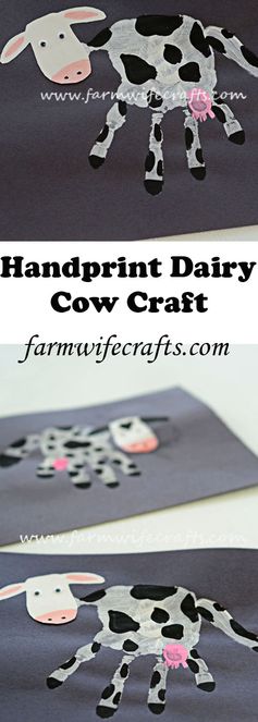 Handprint Dairy Cow Craft