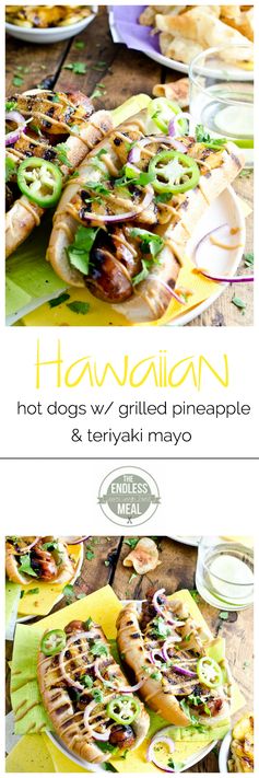 Hawaiian Hot Dogs with Grilled Pineapple and Teriyaki Mayo