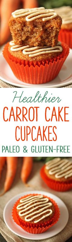 Healthier Carrot Cake Cupcakes (grain-free, gluten-free, paleo and dairy-free options