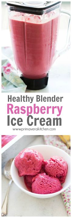 Healthy Blender Raspberry Ice Cream