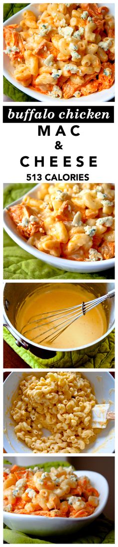 Healthy Buffalo Chicken Macaroni and Blue Cheese