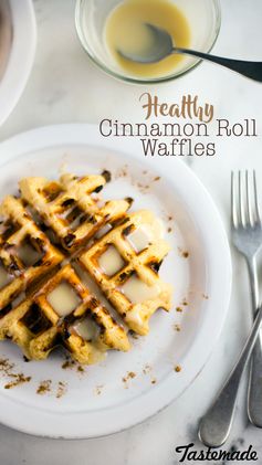 Healthy Cinnamon Roll Waffles