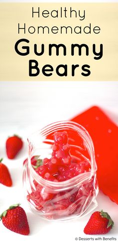 Healthy Homemade Strawberry Gummy Bears