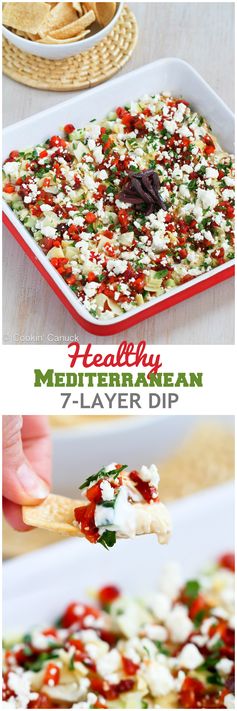 Healthy Mediterranean 7-Layer Dip