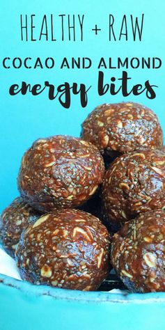 Healthy, Raw Almond + Cocao Energy Bites