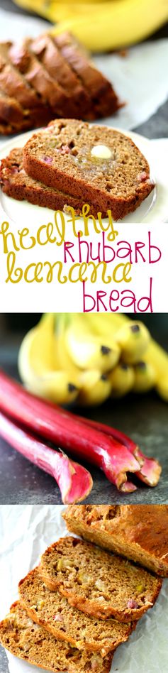 Healthy Rhubarb Banana Bread