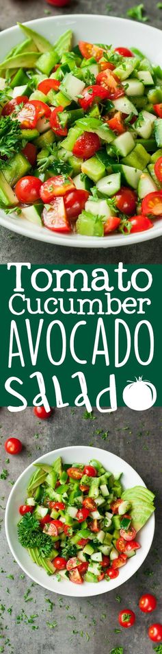 Healthy Tomato Cucumber Avocado Salad