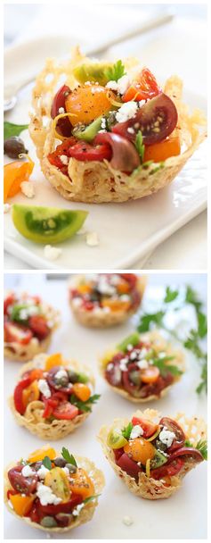Heirloom Tomato Frico Cups