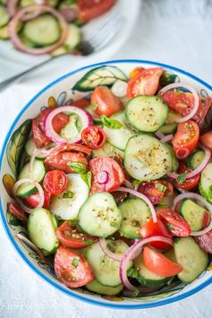 Heirloom Tomato Salad with Cucumbers & Onion (garden-to-table