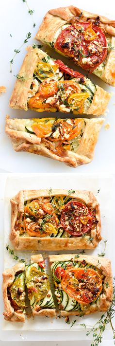 Heirloom Tomato, Zucchini, Caramelized Onion and Feta Galette