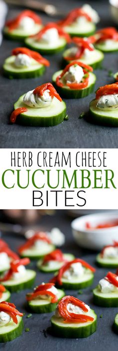 Herb Cream Cheese Cucumber Bites