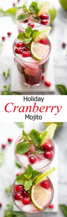 Holiday Cranberry Pomegranate Mojito