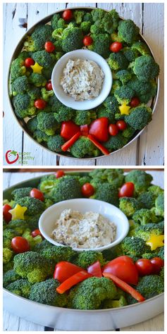 Holiday Veggie Tray with Creamy Ranch Dip