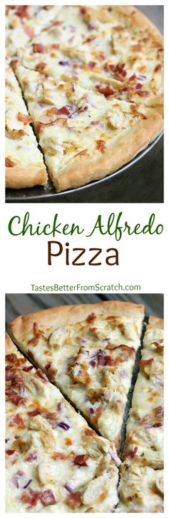 Homemade Chicken Alfredo Pizza